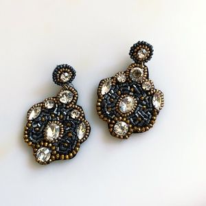 Beaded Rhinestone Handmade Earrings